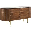 The appearance of Ortega 4-door Marble Top Dining Sideboard Server White and Natural designed by Coaster in the transitional interior design. This natural piece of furniture  was selected by 1StopBedrooms from Ortega Collection to add a touch of cosiness and style into your home. Sku: 105145. Material: Wood.