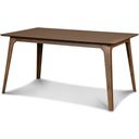 The appearance of Oscar Natural Walnut Rectangular Dining Table designed by New Classic in the transitional interior design. This brown piece of furniture  was selected by 1StopBedrooms from Oscar Collection to add a touch of cosiness and style into your home. Sku: D1651-11. Material: Wood. Table Top Shape: Rectangular. Size: 59" x 36".