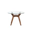 Oscar Round Glass Dining Table In Brown