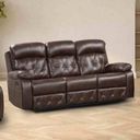 The appearance of Osias Sofa In Brown designed by Furniture of America in the transitional interior design. This brown piece of furniture was selected by 1StopBedrooms from Osias Collection to add a touch of cosiness and style into your home. Sku: NX6004BR-SF. Material: Leather.