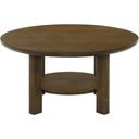 The appearance of Ottowa 35-Inch Round Wood Cocktail Coffee Table In Brown designed by Coaster in the transitional interior design. This brown piece of furniture was selected by 1StopBedrooms from Ottowa Collection to add a touch of cosiness and style into your home. Sku: 706308. Material: Oak Veneer.