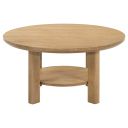 Ottowa 36-Inch Round Wood Cocktail Coffee Table In Washed Oak