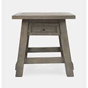 The appearance of Outer Banks USB Charging End Table In Driftwood designed by Jofran in the transitional interior design. This driftwood piece of furniture  was selected by 1StopBedrooms from Outer Banks Collection to add a touch of cosiness and style into your home. Sku: 1840-3. Material: Pine.
