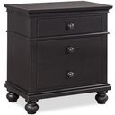 The appearance of Oxford 2 Drawer Nightstand In Black designed by Aspenhome in the traditional interior design. This black piece of furniture  was selected by 1StopBedrooms from Oxford Collection to add a touch of cosiness and style into your home. Sku: I07-450-BLK-1. Material: Wood.