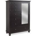 The appearance of Oxford Chiffarobe In Black designed by Aspenhome in the traditional interior design. This black piece of furniture  was selected by 1StopBedrooms from Oxford Collection to add a touch of cosiness and style into your home. Sku: I07-459-BLK-1. Material: Wood.