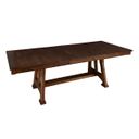 The appearance of Ozark Trestle Table With One Butterfly Leaf In Warm Pecan designed by A-America in the cabin / lodge interior design. This pecan piece of furniture was selected by 1StopBedrooms from Ozark Collection to add a touch of cosiness and style into your home. Sku: OZAMA6320. Material: Wood. Table Top Shape: Rectangular. Size: 92" x 40".
