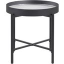 The appearance of Ozella Round End Side Table with Recessed Top In Sandy Black designed by Coaster in the rustic / southwestern interior design. This sandy black piece of furniture  was selected by 1StopBedrooms from Ozella Collection to add a touch of cosiness and style into your home. Sku: 707897. Material: Glass.