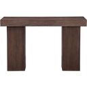 The appearance of Padula Rectangle Console In Dark Brown Oak designed by Bassett Mirror Company in the modern / contemporary interior design. This dark brown piece of furniture  was selected by 1StopBedrooms from Padula Collection to add a touch of cosiness and style into your home. Sku: 9411-LR-400. Material: Solid Wood.