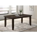 The appearance of Dalila Rectangular Dining Table Cappuccino designed by Coaster in the transitional interior design. This cappuccino piece of furniture was selected by 1StopBedrooms from Dalila Collection to add a touch of cosiness and style into your home. Sku: 102721. Material: Wood. Table Top Shape: Rectangular. Size: 42" x 66".