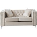 The appearance of Paige Ivory Loveseat designed by Glory in the modern / contemporary interior design. This ivory piece of furniture was selected by 1StopBedrooms from Paige Collection to add a touch of cosiness and style into your home. Sku: G827A-L Box 2;G827A-L Box 1. Material: Velvet.