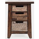 The appearance of Painted Canyon USB Charging End Table In Distressed Brown designed by Jofran in the rustic / southwestern interior design. This distressed brown piece of furniture  was selected by 1StopBedrooms from Canyon Collection to add a touch of cosiness and style into your home. Sku: 1600-8. Material: Acacia.
