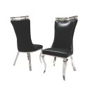 Palazzo Silver Chair Set of 2 In Black