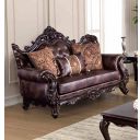 The appearance of Palencia Loveseat In Dark Cherry and Brown designed by Furniture of America in the traditional interior design. This dark cherry and brown piece of furniture was selected by 1StopBedrooms from Palencia Collection to add a touch of cosiness and style into your home. Sku: FM65005BR-LV. Material: Leather.