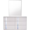 The appearance of Palermo White Lacquer Dresser and Mirror designed by J&M in the modern / contemporary interior design. This white piece of furniture  was selected by 1StopBedrooms from Palermo Collection to add a touch of cosiness and style into your home. Sku: 17853-DM. Material: Wood.