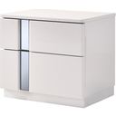 The appearance of Palermo White Lacquer Nightstand designed by J&M in the modern / contemporary interior design. This white piece of furniture  was selected by 1StopBedrooms from Palermo Collection to add a touch of cosiness and style into your home. Sku: 17853-NS. Material: Wood.