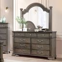 The appearance of Pamphilos Dresser In Gray designed by Furniture of America in the traditional interior design. This gray piece of furniture was selected by 1StopBedrooms from Pamphilos Collection to add a touch of cosiness and style into your home. Sku: FOA7144GY-D. Material: Wood.