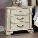 The appearance of Pamphilos Night Stand In Antique White designed by Furniture of America in the traditional interior design. This antique white piece of furniture  was selected by 1StopBedrooms from Pamphilos Collection to add a touch of cosiness and style into your home. Sku: FOA7144WH-N. Material: Wood.