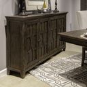 The appearance of Paradise Valley Hall Buffet In Saddle Brown designed by Liberty in the traditional interior design. This saddle brown piece of furniture was selected by 1StopBedrooms from Paradise Valley Collection to add a touch of cosiness and style into your home. Sku: 297-CB7640. Material: Rubberwood.