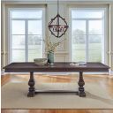 The appearance of Paradise Valley Trestle Table Set In Saddle Brown designed by Liberty in the traditional interior design. This saddle brown piece of furniture was selected by 1StopBedrooms from Paradise Valley Collection to add a touch of cosiness and style into your home. Sku: 297-P4202;297-T4202. Table Top Shape: Rectangular. Material: Rubberwood. Size: 102" x 42".