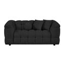 Paris Boucle Fabric Loveseat in Black