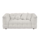 Paris Boucle Fabric Loveseat in Cream