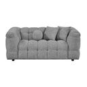 Paris Boucle Fabric Loveseat in Rich Gray