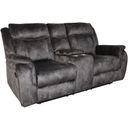 The appearance of Park City Console Loveseat with Dual Recliners In Slate designed by New Classic in the modern / contemporary interior design. This slate piece of furniture  was selected by 1StopBedrooms from Park City Collection to add a touch of cosiness and style into your home. Sku: U456-25-SGY. Material: Fabric.
