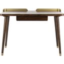 The appearance of Parker Dark Walnut 1 Drawer Desk designed by Safavieh in the modern / contemporary interior design. This dark walnut piece of furniture  was selected by 1StopBedrooms from Parker Collection to add a touch of cosiness and style into your home. Sku: DSK6400A. Material: Metal.