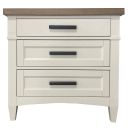 The appearance of Parker House Americana Modern Bedroom 3 Drawer Nightstand With Charging Station designed by Parker House in the modern / contemporary interior design. This cotton piece of furniture was selected by 1StopBedrooms from Americana Collection to add a touch of cosiness and style into your home. Sku: BAME#51303-COT. Material: Wood Veneer.