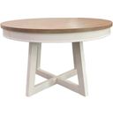 The appearance of Americana Modern 48 Inch Round Dining Table With Extends To 66 Inch With Leaf designed by Parker House in the rustic / southwestern interior design. This cotton piece of furniture was selected by 1StopBedrooms from Americana Collection to add a touch of cosiness and style into your home. Sku: DAME#48RND-COT. Table Top Shape: Round. Material: Wood Veneer. Size: 48".