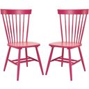 The appearance of Parker Raspberry 17 Inch Spindle Dining Chair Set of 2 designed by Safavieh in the transitional interior design. This raspberry piece of furniture  was selected by 1StopBedrooms from Jorja Collection to add a touch of cosiness and style into your home. Sku: AMH8500D-SET2. Material: Wood.