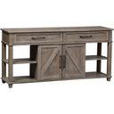 The appearance of Parkland Falls Sofa Table designed by Liberty in the transitional interior design. This weathered taupe piece of furniture  was selected by 1StopBedrooms from Parkland Falls Collection to add a touch of cosiness and style into your home. Sku: 172-OT1030. Material: Pine.