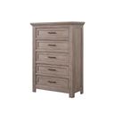 The appearance of Parson Creek 5 Drawer Chest in Milk-Paint Oak designed by FD Home in the country / farmhouse interior design. This milk paint oak piece of furniture  was selected by 1StopBedrooms from Parson Creek Collection to add a touch of cosiness and style into your home. Sku: 7318-11. Material: Poplar Solid.