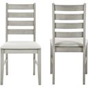 The appearance of Pascal Ladderback Dining Chair Set of 2 In Driftwood designed by New Classic in the modern / contemporary interior design. This driftwood piece of furniture was selected by 1StopBedrooms from Pascal Collection to add a touch of cosiness and style into your home. Sku: D1652-20. Material: Wood.