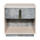 Pavira 1-Drawer Nightstand with LED Lights In Stone