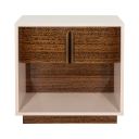Pavira 1-Drawer Nightstand with LED Lights In Walnut