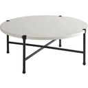 The appearance of Pavlova Round Cocktail Table In Graphite designed by Tommy Bahama in the modern / contemporary interior design. This graphite piece of furniture  was selected by 1StopBedrooms from Pavlova Collection to add a touch of cosiness and style into your home. Sku: 3910-943. Table Top Shape: Round. Material: Aluminum.