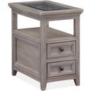 The appearance of Paxton Place Dovetail Grey Chairside Table designed by Magnussen in the transitional interior design. This gray piece of furniture was selected by 1StopBedrooms from Paxton Place Collection to add a touch of cosiness and style into your home. Sku: T4805-10. Material: Pine Veneer.