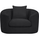 The appearance of Penelope Chenille Fabric Chair In Black designed by Meridian in the modern / contemporary interior design. This black piece of furniture was selected by 1StopBedrooms from Penelope Collection to add a touch of cosiness and style into your home. Sku: 44073Black-C. Material: Chenille.
