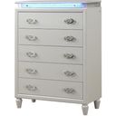 Perla Led Chest Made With Wood In Milky White