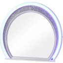 Perla Led Mirror Made With Wood In Milky White