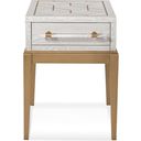 The appearance of Perrine Rectangle Accent Table In White designed by Bassett Mirror Company in the modern / contemporary interior design. This white piece of furniture was selected by 1StopBedrooms from Perrine Collection to add a touch of cosiness and style into your home. Sku: 2431-LR-203. Material: Solid Hardwood.