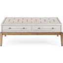 The appearance of Perrine Rectangle Cocktail Table In White designed by Bassett Mirror Company in the modern / contemporary interior design. This white piece of furniture was selected by 1StopBedrooms from Perrine Collection to add a touch of cosiness and style into your home. Sku: 2431-LR-100. Material: Solid Hardwood.