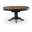 The appearance of Phillinger Oval Dining Butterfly Extension Table In Black and Brown designed by Signature Design by Ashley in the transitional interior design. This black/brown piece of furniture was selected by 1StopBedrooms from Phillinger Collection to add a touch of cosiness and style into your home. Sku: NCD619-48. Table Top Shape: Oval. Material: Wood. Size: 42" x 57".