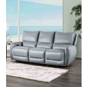 The appearance of Phineas Power Sofa In Pale Blue designed by Furniture of America in the transitional interior design. This pale blue piece of furniture was selected by 1StopBedrooms from Phineas Collection to add a touch of cosiness and style into your home. Sku: CM9921PB-SF-PM. Material: Leather Match.