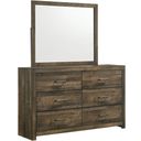 The appearance of Picket House Furnishings Beckett 6-Drawer Dresser and Mirror Set designed by Picket House in the transitional interior design. This walnut piece of furniture was selected by 1StopBedrooms from Beckett Collection to add a touch of cosiness and style into your home. Sku: BY500DR;BY500MR. Material: Rubberwood.