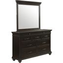 The appearance of Picket House Furnishings Brooks 9-Drawer Dresser With Mirror In Black designed by Picket House in the transitional interior design. This black piece of furniture was selected by 1StopBedrooms from Brooks Collection to add a touch of cosiness and style into your home. Sku: SR800DR;SR800MR. Material: MDF.