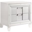 The appearance of Picket House Furnishings Charlotte 2 Drawer Nightstand with USB in White designed by Picket House in the transitional interior design. This white piece of furniture  was selected by 1StopBedrooms from Charlotte Collection to add a touch of cosiness and style into your home. Sku: TN700NS. Material: Rubberwood.
