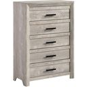 The appearance of Picket House Furnishings Keely 5-Drawer Chest In White designed by Picket House in the modern / contemporary interior design. This white piece of furniture was selected by 1StopBedrooms from Keely Collection to add a touch of cosiness and style into your home. Sku: EL700CH. Material: Paper.