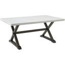 The appearance of Picket House Furnishings Landon Marble Dining Table designed by Picket House in the transitional interior design. This white piece of furniture was selected by 1StopBedrooms from Landon Collection to add a touch of cosiness and style into your home. Sku: CLX100DT. Material: Marble. Table Top Shape: Rectangular. Size: 70".
